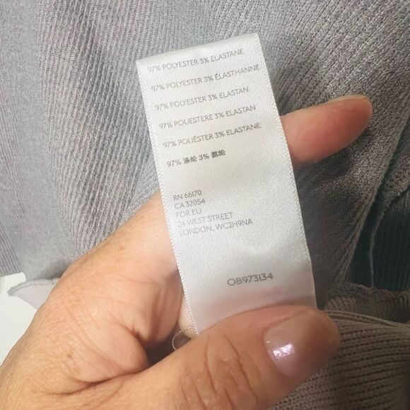 Urban Outfitters Jax Oversized Cropped Ribbed Sweatshirt Gray Sz Large - Picture 9 of 10